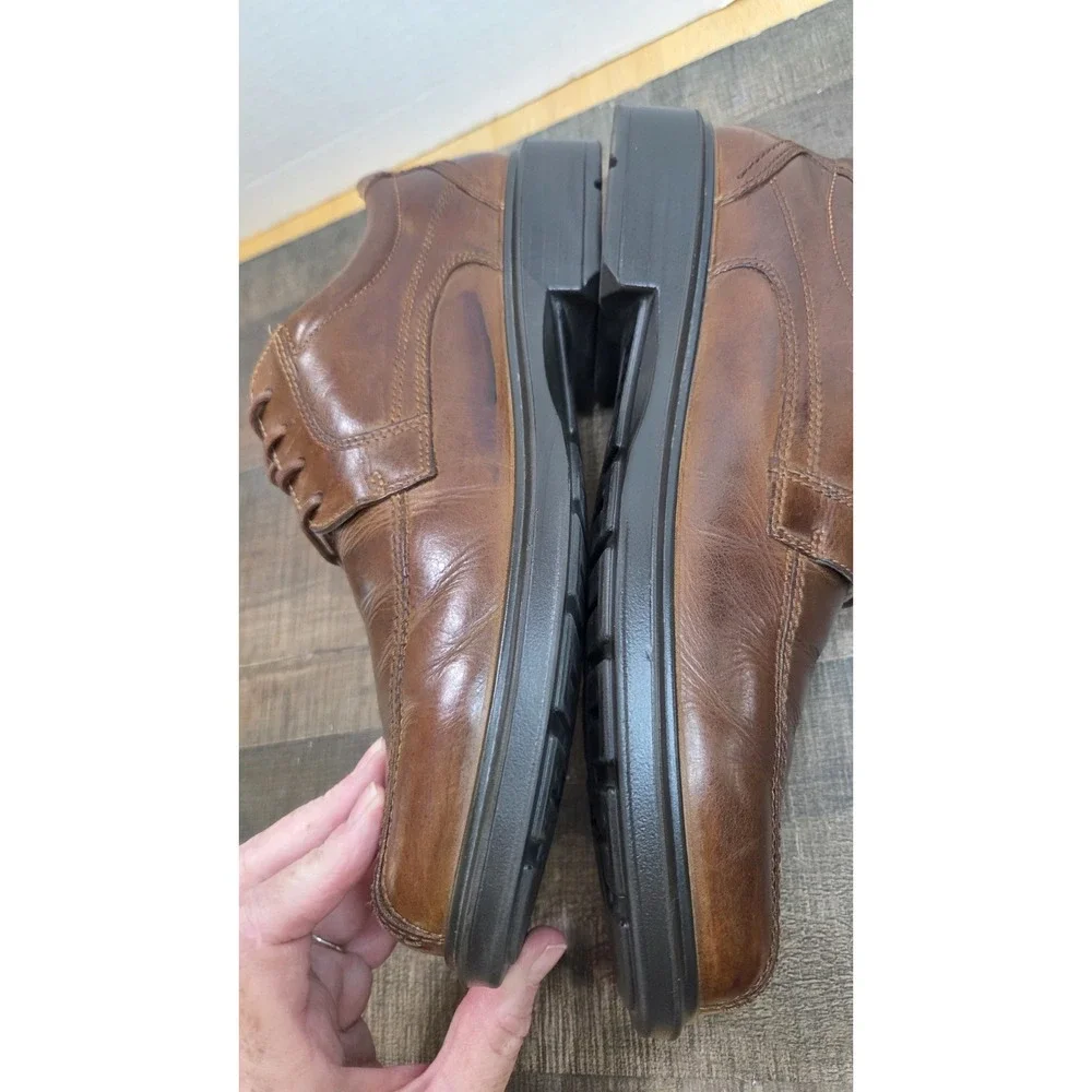 ECCO Mens Helsinki Bicycle Toe Tie Cocoa Brown Leather Oxfords Eur 43 US 9--10.5